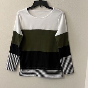 Chic Colorblock Long Sleeve Top